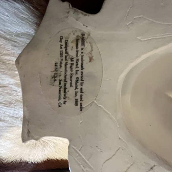 RARE! Barbie Clay Art Ceramic Mattel Barbie Doll Head Face Mask 1989 Wall Art - Picture 5 of 9